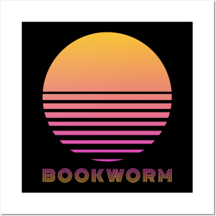 Book worm 80s sunset Posters and Art